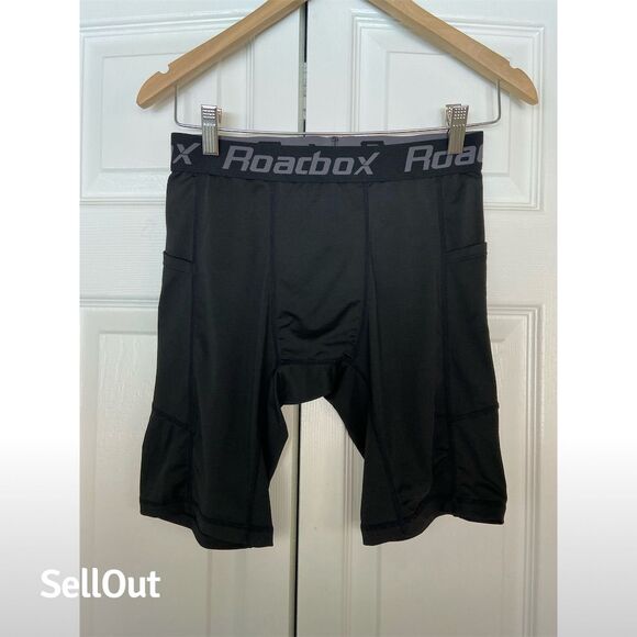Roadbox Men's Compression Boxer Briefs Black M with Side Pockets - Picture 1 of 3